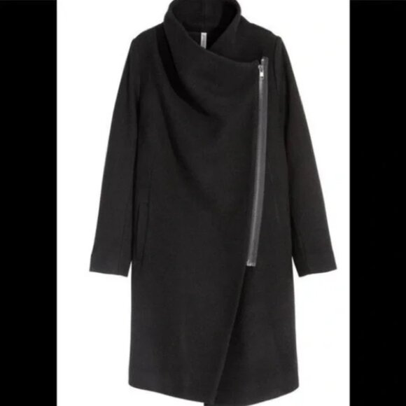 H&M Divided Wool Blend Asymmetrical Coat - Picture 1 of 2